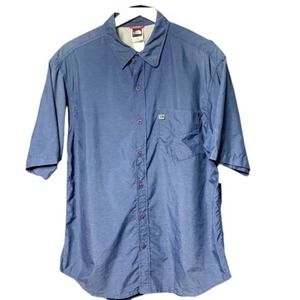 NORTH FACE Men's Button-up Navy Button Down Shirt Size Medium